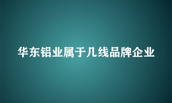 华东铝业属于几线品牌企业