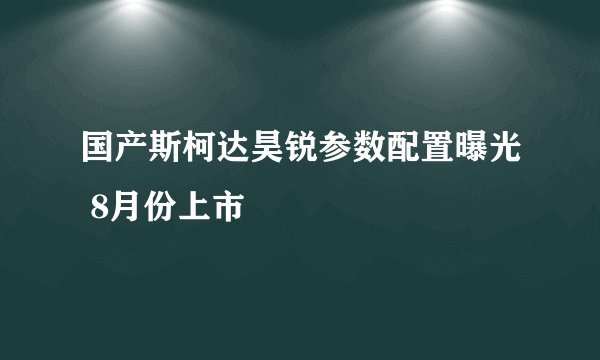 国产斯柯达昊锐参数配置曝光 8月份上市