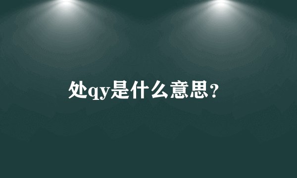 处qy是什么意思？