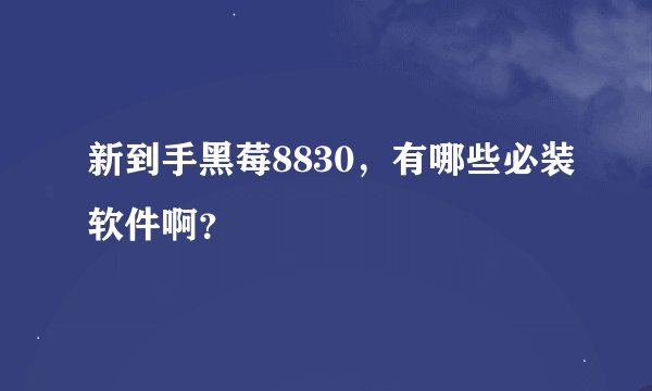 新到手黑莓8830，有哪些必装软件啊？