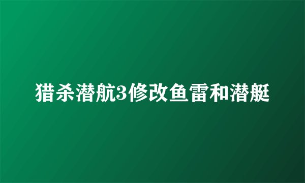 猎杀潜航3修改鱼雷和潜艇