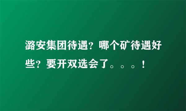潞安集团待遇？哪个矿待遇好些？要开双选会了。。。！