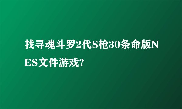 找寻魂斗罗2代S枪30条命版NES文件游戏?