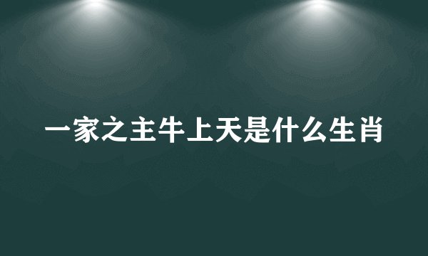 一家之主牛上天是什么生肖