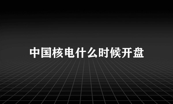 中国核电什么时候开盘