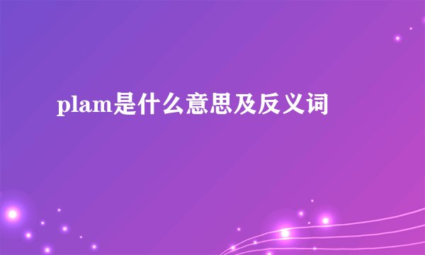 plam是什么意思及反义词
