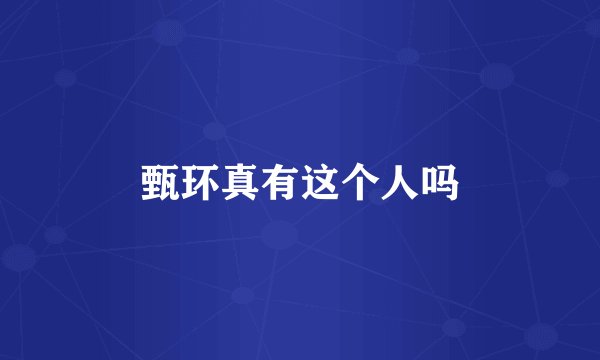 甄环真有这个人吗