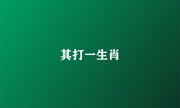 其打一生肖