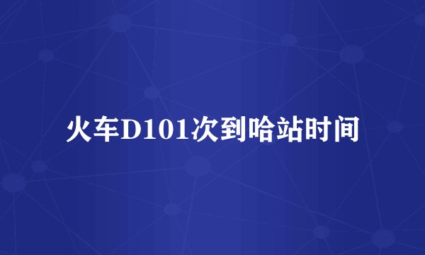 火车D101次到哈站时间