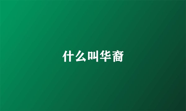 什么叫华裔