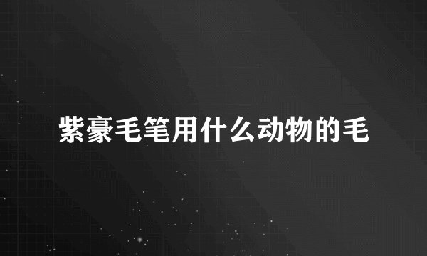 紫豪毛笔用什么动物的毛