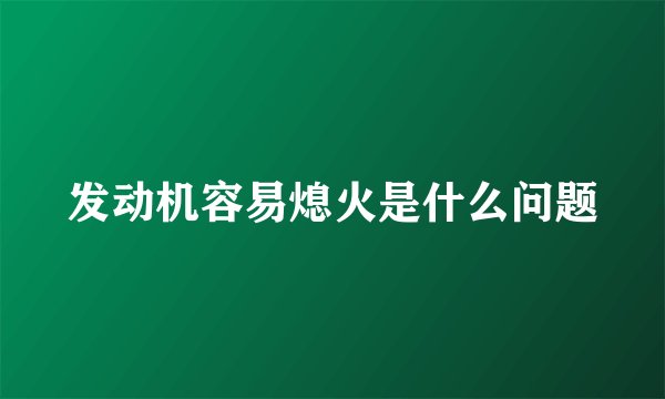 发动机容易熄火是什么问题