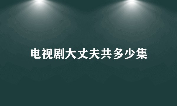 电视剧大丈夫共多少集