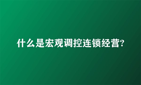 什么是宏观调控连锁经营?