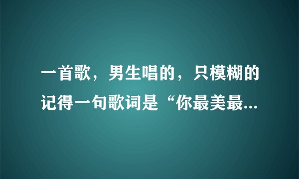 一首歌，男生唱的，只模糊的记得一句歌词是“你最美最美的时光，我最美最美的享受”，求歌名