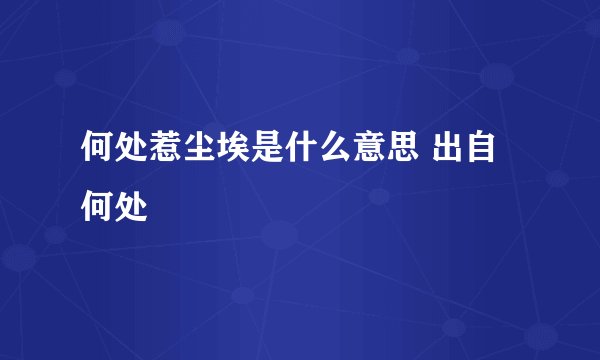 何处惹尘埃是什么意思 出自何处