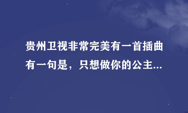 贵州卫视非常完美有一首插曲有一句是，只想做你的公主，这首歌名是什么