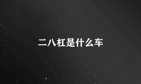 二八杠是什么车