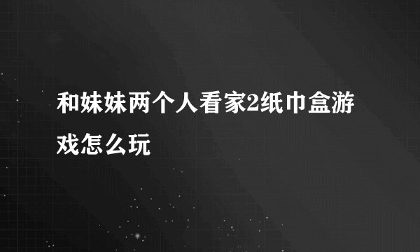 和妹妹两个人看家2纸巾盒游戏怎么玩