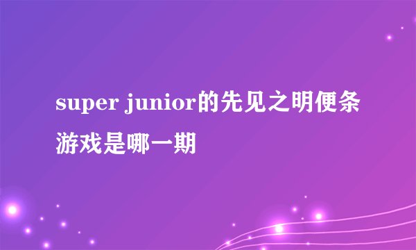 super junior的先见之明便条游戏是哪一期