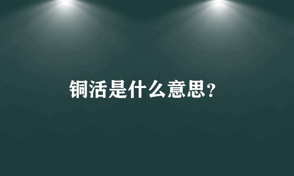 铜活是什么意思？