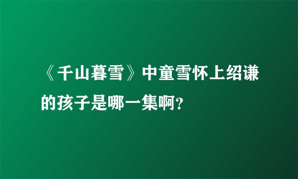 《千山暮雪》中童雪怀上绍谦的孩子是哪一集啊？