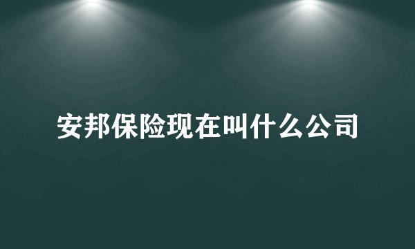安邦保险现在叫什么公司