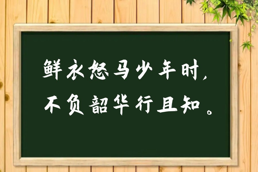 鲜衣怒马少年时,不负韶华行且知是什么意思