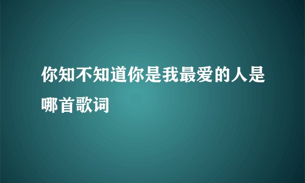 你知不知道你是我最爱的人是哪首歌词