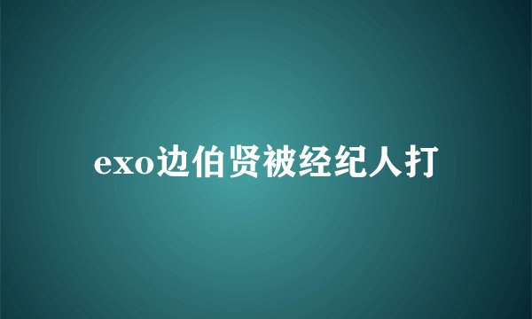 exo边伯贤被经纪人打