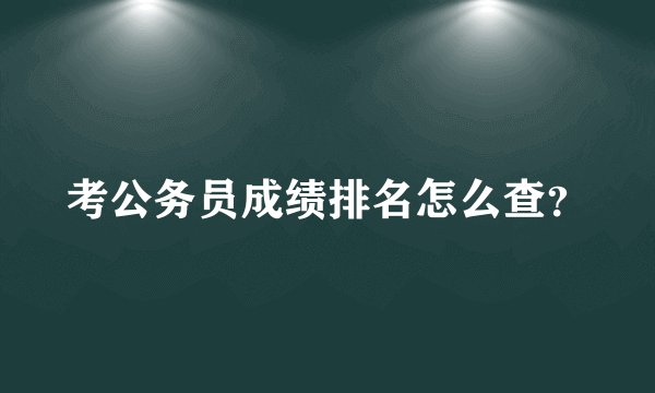 考公务员成绩排名怎么查？
