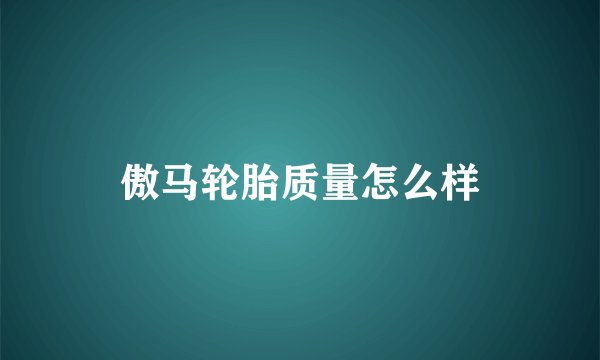 傲马轮胎质量怎么样