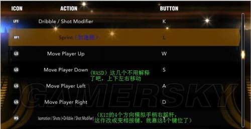 2k13键盘设置，谁给我翻译一下