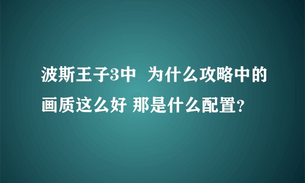 波斯王子3中  为什么攻略中的画质这么好 那是什么配置？