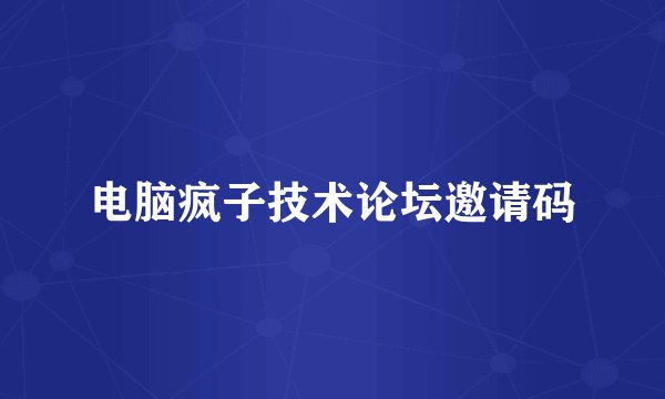 电脑疯子技术论坛邀请码