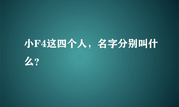 小F4这四个人，名字分别叫什么？