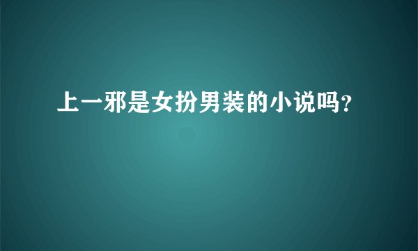 上一邪是女扮男装的小说吗？