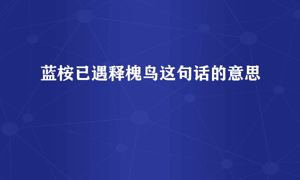 蓝桉已遇释槐鸟这句话的意思