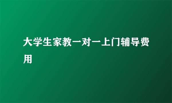 大学生家教一对一上门辅导费用