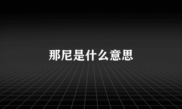 那尼是什么意思