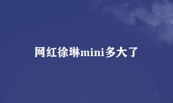 网红徐琳mini多大了