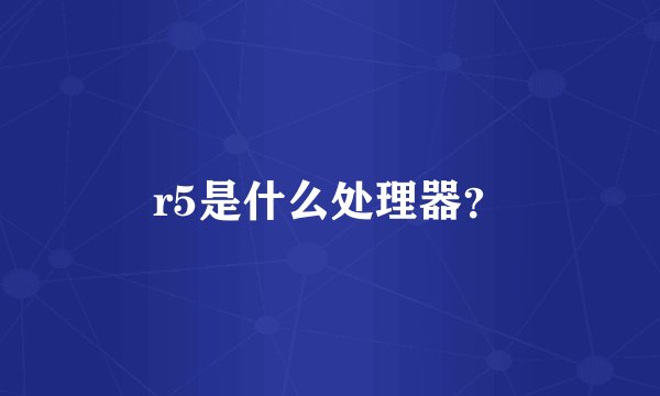 r5是什么处理器？