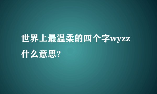世界上最温柔的四个字wyzz什么意思?