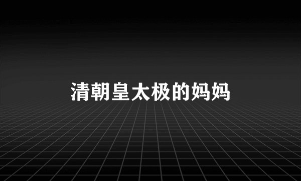 清朝皇太极的妈妈