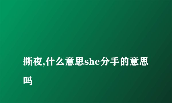 
撕夜,什么意思she分手的意思吗

