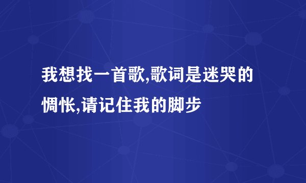 我想找一首歌,歌词是迷哭的惆怅,请记住我的脚步