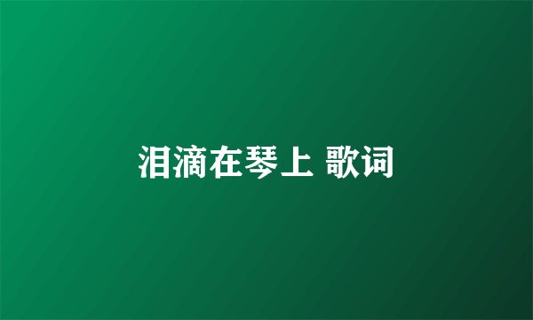 泪滴在琴上 歌词