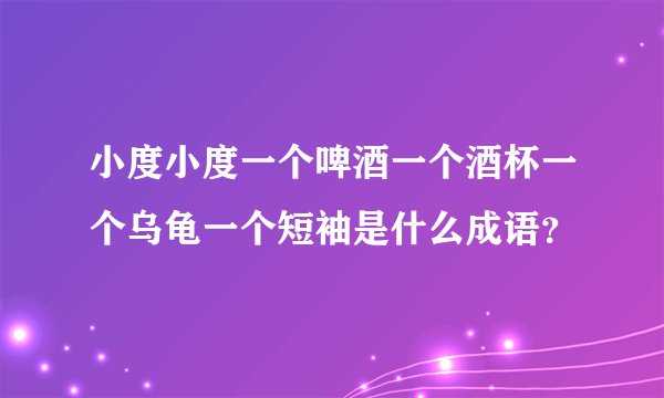 小度小度一个啤酒一个酒杯一个乌龟一个短袖是什么成语？