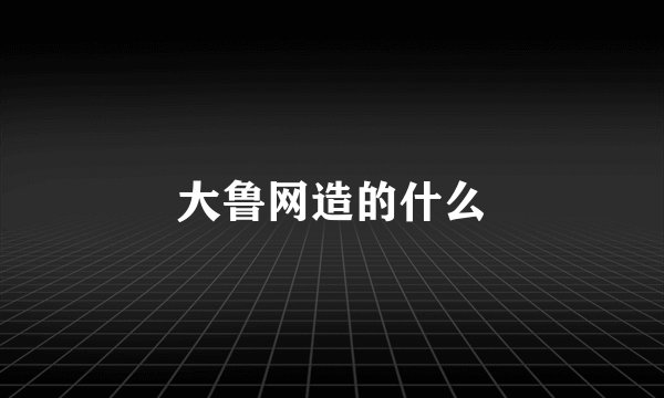 大鲁网造的什么