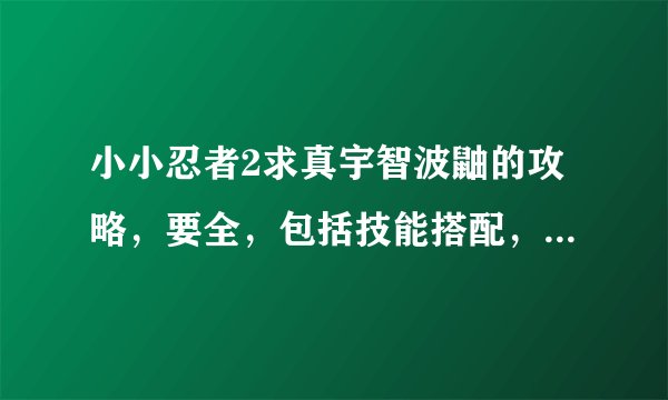 小小忍者2求真宇智波鼬的攻略，要全，包括技能搭配，宠物，那种路线，装备（技能打的详细点）